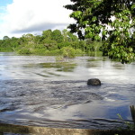 Suriname - Jaw Jaw - blik op de rivier bij hoog water
