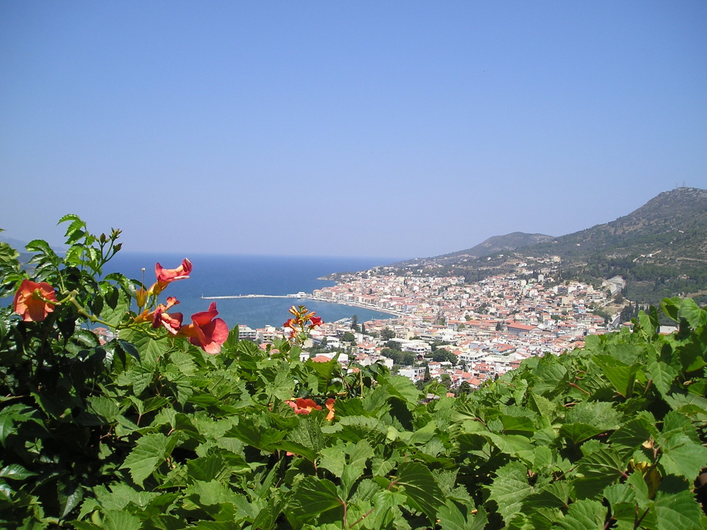 Uitzicht op de hoofdstad van Samos