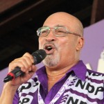 President Desi Bouterse tijdens een NDP meeting