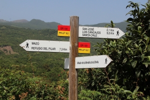La Palma, een wegwijzer op een wandelroute