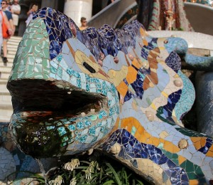 Hagedis in Park Guell