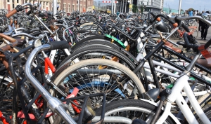 Fietsen gestald op het CS